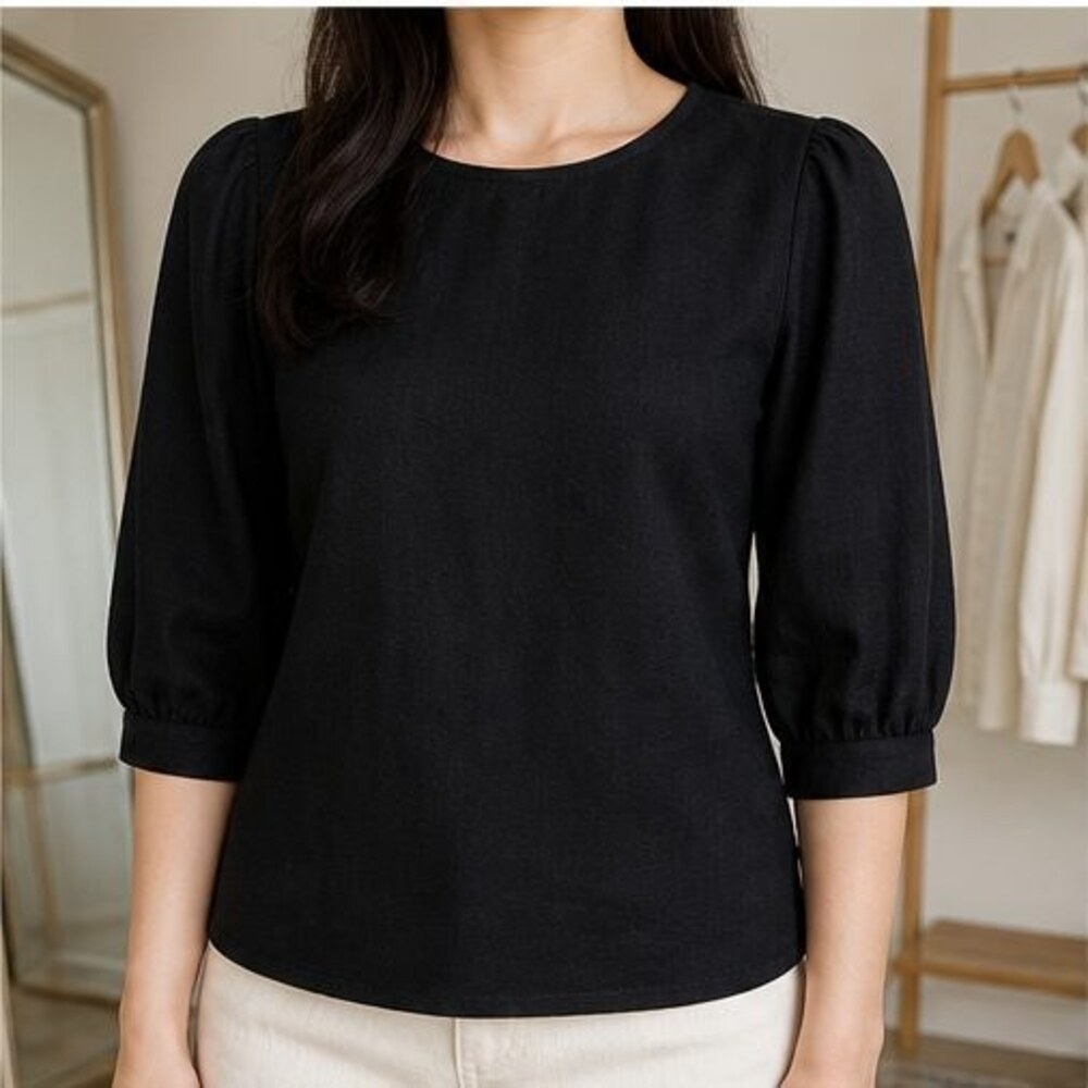 Black Ruffle Blouse - Picture 2 of 6